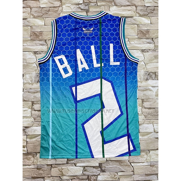 Camiseta LaMelo Ball NO 2 Charlotte Hornets Mitchell & Ness Big Face Verde